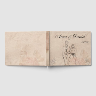 Trouwgastenboek in vintage stijl gastenboek