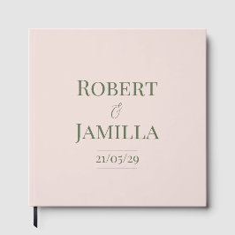 Trouwgastenboek in zachte roze en groene tinten gastenboek