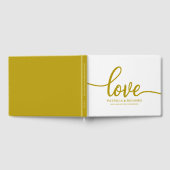 Trouwgastenboek Love Gold Chic Script Gastenboek (Volledig)