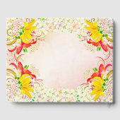 Trouwgastenboek met lelie bloementuin gastenboek (Achterkant)