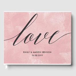 Trouwgastenboek met liefde kalligrafie script gastenboek