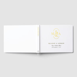 Trouwgastenboek met monogram en initialen & gastenboek