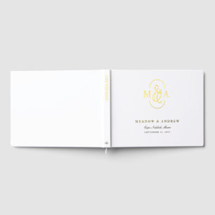Trouwgastenboek met monogram en initialen & gastenboek