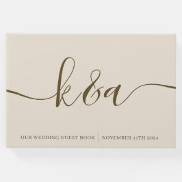 Trouwgastenboek met monogram gastenboek