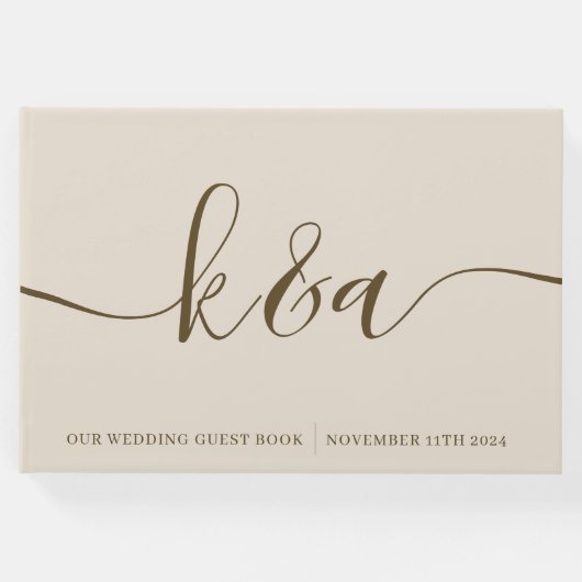 Trouwgastenboek met monogram gastenboek (Voorkant)