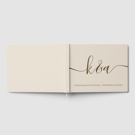 Trouwgastenboek met monogram gastenboek (Volledig)