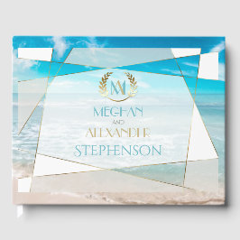 Trouwgastenboek | Modern geometrisch monogram Gastenboek