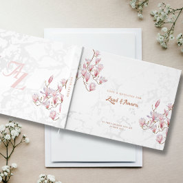 Trouwgastenboek - Roos Gold Foil, Magnolias Gastenboek