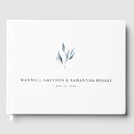 Trouwgastenboek Stofblauw Botanicals Gastenboek