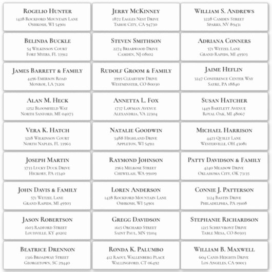  trouwgastensticker voor adresetiketten sticker (Voorkant)