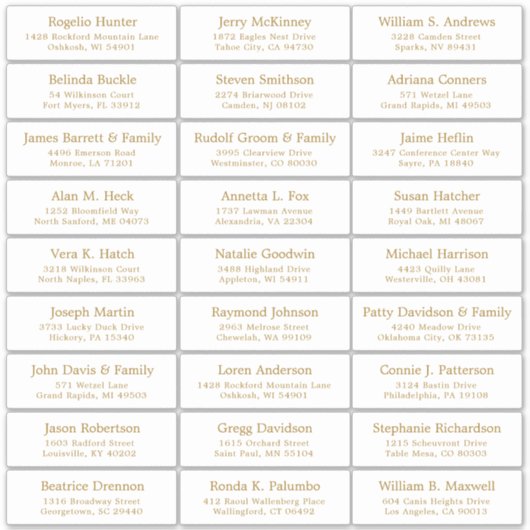  trouwgastensticker voor adresetiketten sticker (Voorkant)