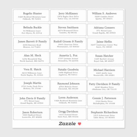 trouwgastensticker voor adresetiketten sticker (Vel)