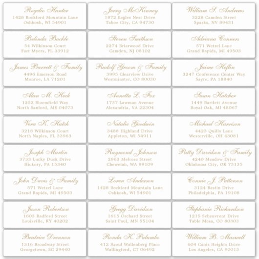 trouwgastensticker voor adresetiketten sticker (Voorkant)
