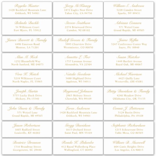  trouwgastensticker voor adresetiketten sticker (Voorkant)