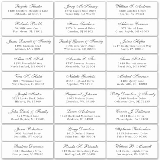  trouwgastensticker voor adresetiketten sticker (Voorkant)