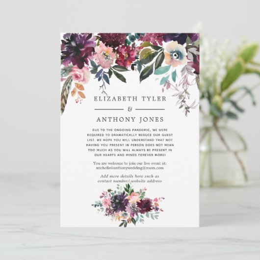 Trouwgastlijst Bordeaux wijn gereduceerd Aankondiging (Staand voorkant)