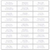 Trouwgastnamen Adres Navy Blauwe Script Sticker (Voorkant)