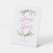 Trouwgedenktafel Floral Motivatie Quote Reclamebord Met Voetstuk (Voorkant)