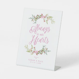 Trouwgedenktafel Floral Motivatie Quote Reclamebord Met Voetstuk
