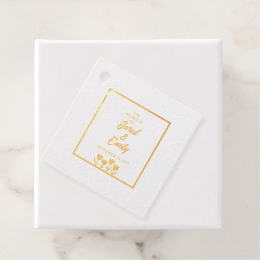 Trouwgeel Bedankjes Labels (Met doos)