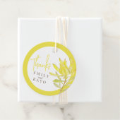 Trouwgeel conebush waterverf voorkeur bedankt bedankjes labels (In situ)