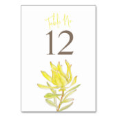Trouwgeel leucadendron waterverf bloemig kaart (Achterkant)