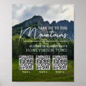 Trouwgeld modern cash qr-code poster (Voorkant)
