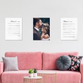 Trouwgeloften en foto's van het echtpaar muurkunst sets (Woonkamer)