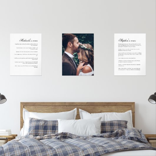 Trouwgeloften en foto's van het echtpaar muurkunst sets (Slaapkamer)