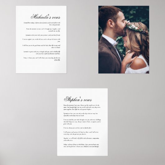 Trouwgeloften en foto's van het echtpaar muurkunst sets (Voorkant)