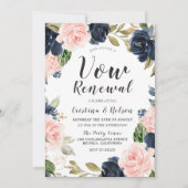 Trouwgeloften Navy Blauw Waterverf Huwelijksgeloft Kaart (Voorkant)