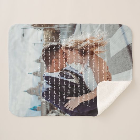 Trouwgeloften paar foto sherpa deken (Voorkant (horizontaal))