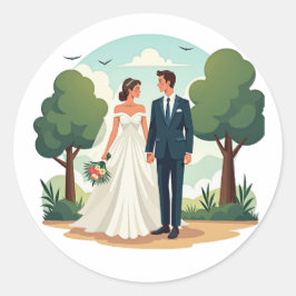 Trouwgeluk Stickerpakket Ronde Sticker