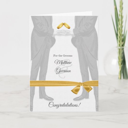 Trouwgelukwensen twee bruidegoms vintage kaart (Voorkant)