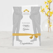 Trouwgelukwensen twee bruidegoms vintage kaart (Gele Bloem)