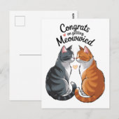 Trouwgelukwensen voor lieve kattenliefhebbers briefkaart (Voorkant / Achterkant)