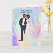 Trouwgelukwensen voor zwart koppel kaart (Gele Bloem)