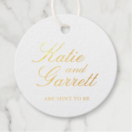 Trouwgeschenk met goud folie 'Bestemd om samen te  Bedankjes Labels