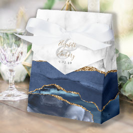 Trouwgeschenk van marmer in Navyblauw en Goud Agat Bedankdoosjes
