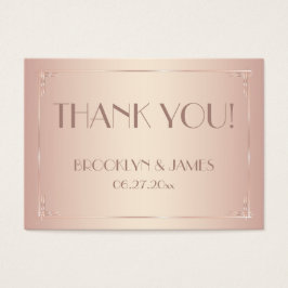 Trouwgeschenklabels in retro roze visitekaartjes