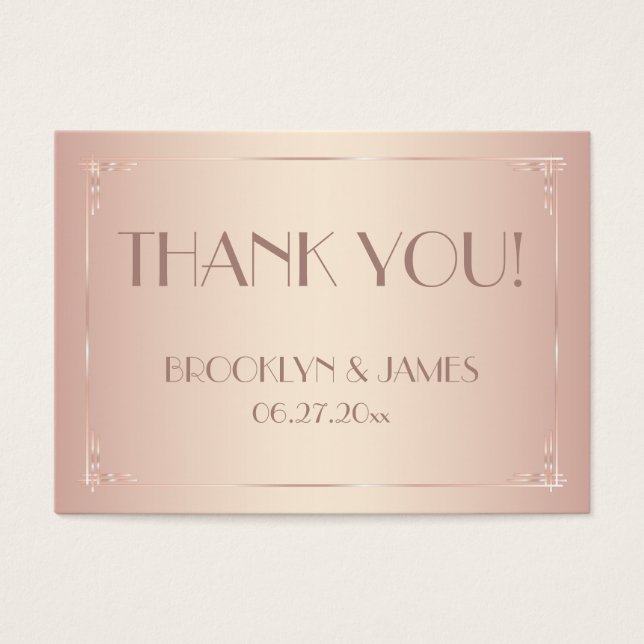 Trouwgeschenklabels in retro roze visitekaartjes (Voorkant)