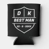 Trouwgetuige aangepaste initialen en datum bruilof blikjeskoeler (Voorkant)
