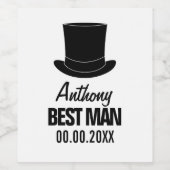 Trouwgetuige aangepaste wijnlabels voor huwelijksg wijn etiket (Enkel label)