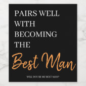 Trouwgetuige Aankondiging Bierlabel Wijn Etiket (Enkel label)