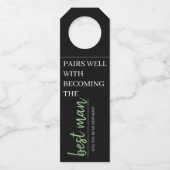 Trouwgetuige Aankondiging Wijnfles Hanger Label (Voorkant)