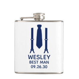 Trouwgetuige Blauwe Das Heupfles