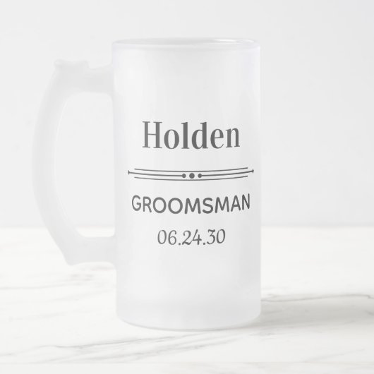 Trouwgetuige Cadeau Persoonlijk Matglas Bierpul (Links)