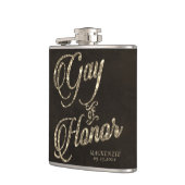 Trouwgetuige | Gouden trouwfeest cadeau voor trouw Heupfles (Links)