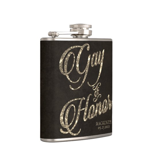 Trouwgetuige | Gouden trouwfeest cadeau voor trouw Heupfles (Rechts)