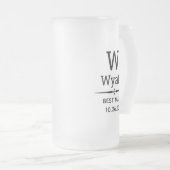 Trouwgetuige Monogram Geborsteld Glas Bierpul Matglas Bierpul (Voorkant rechts)